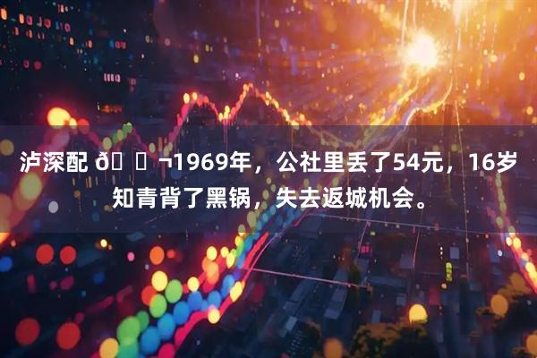 泸深配 🌬1969年，公社里丢了54元，16岁知青背了黑锅，失去返城机会。