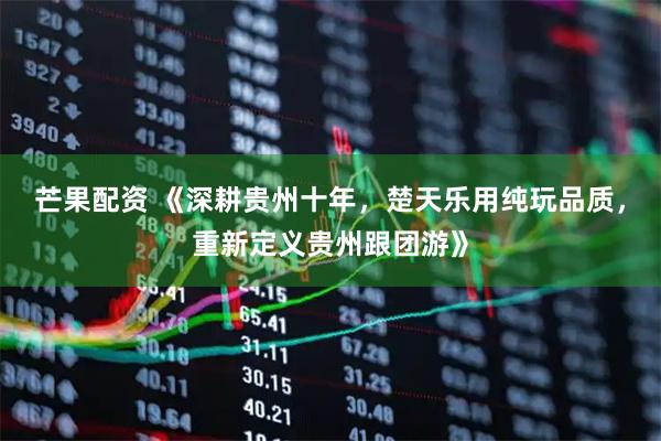 芒果配资 《深耕贵州十年，楚天乐用纯玩品质，重新定义贵州跟团游》